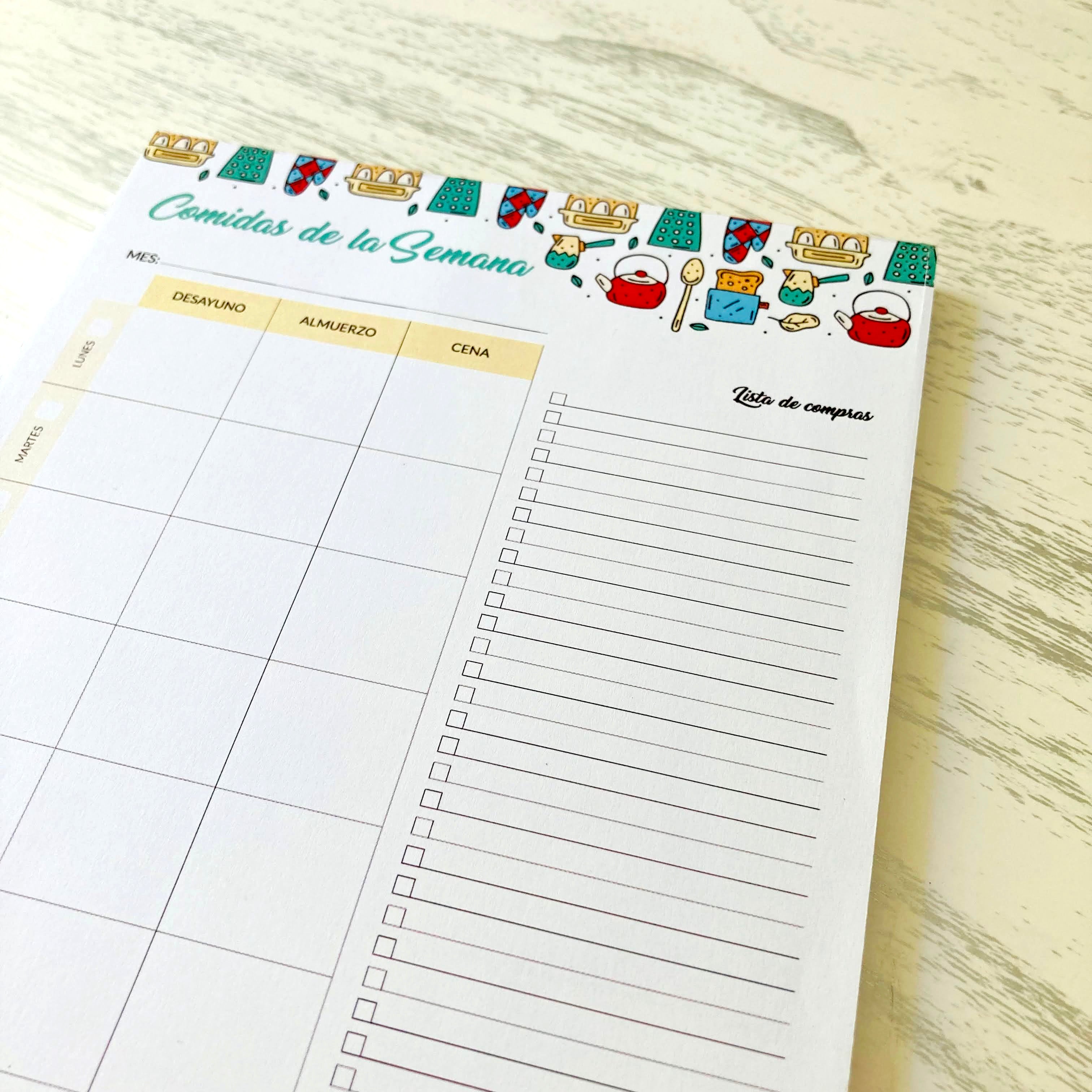 Box Recetas: Recetario, Menú Semanal, Stickers, Separadores y Bolsa