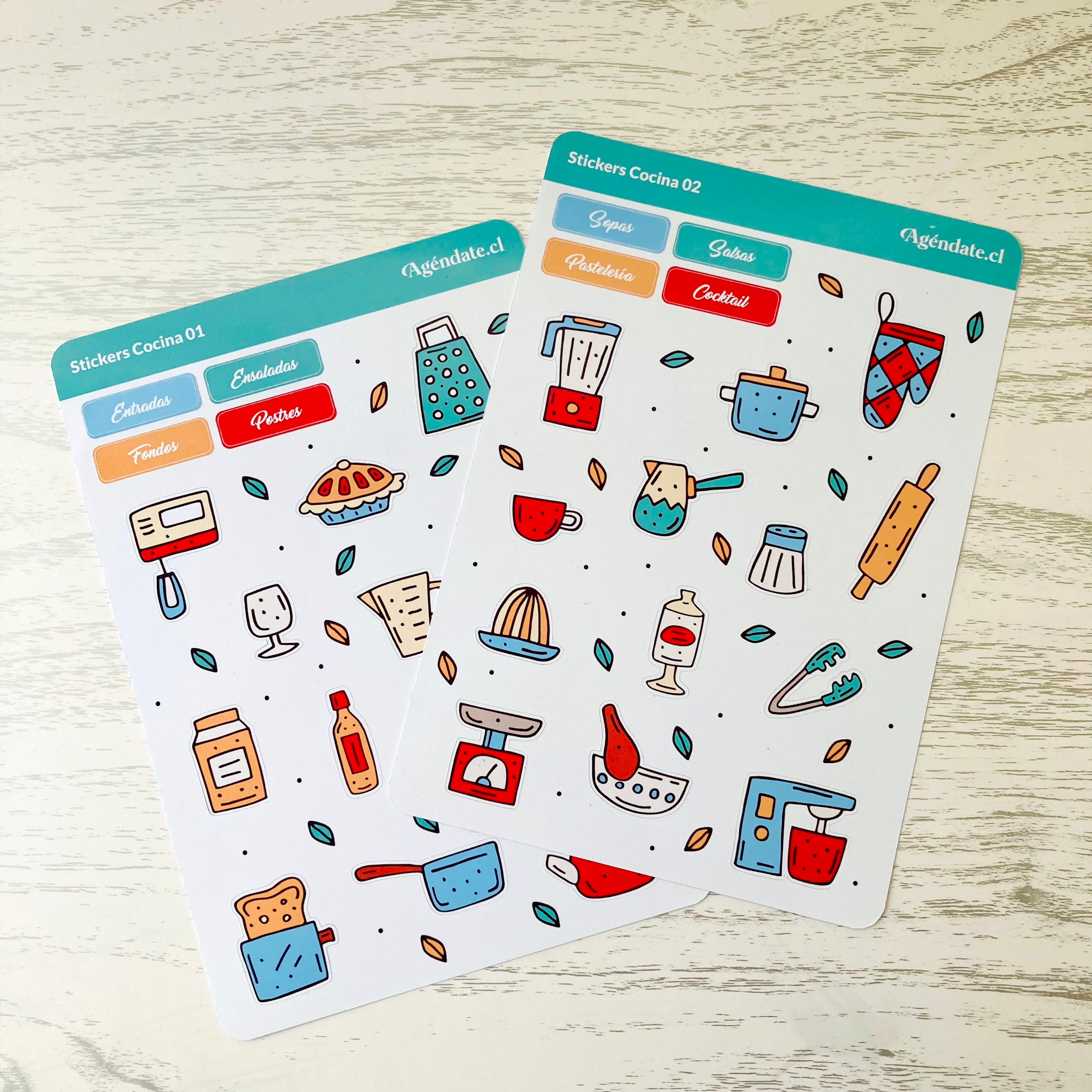 Box Recetas: Recetario, Menú Semanal, Stickers, Separadores y Bolsa