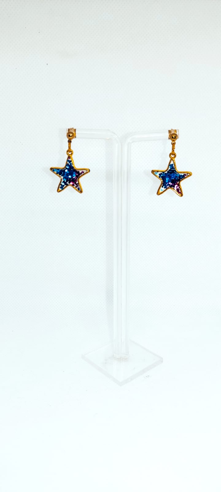 aros de estrellas - Morado y azul