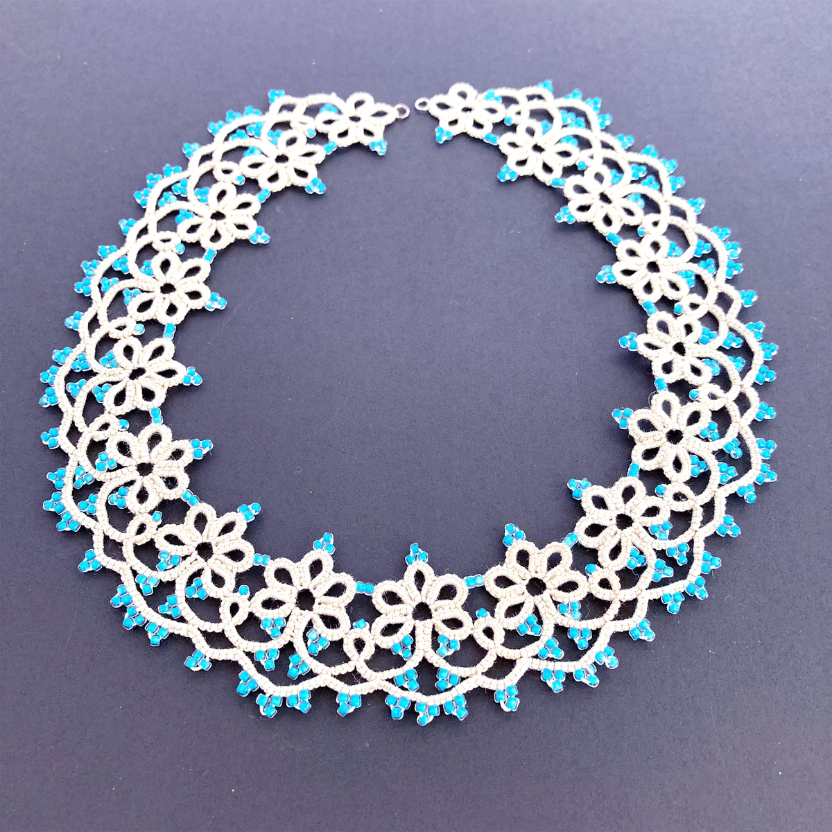 Collar Isabel Beige-Turquesa