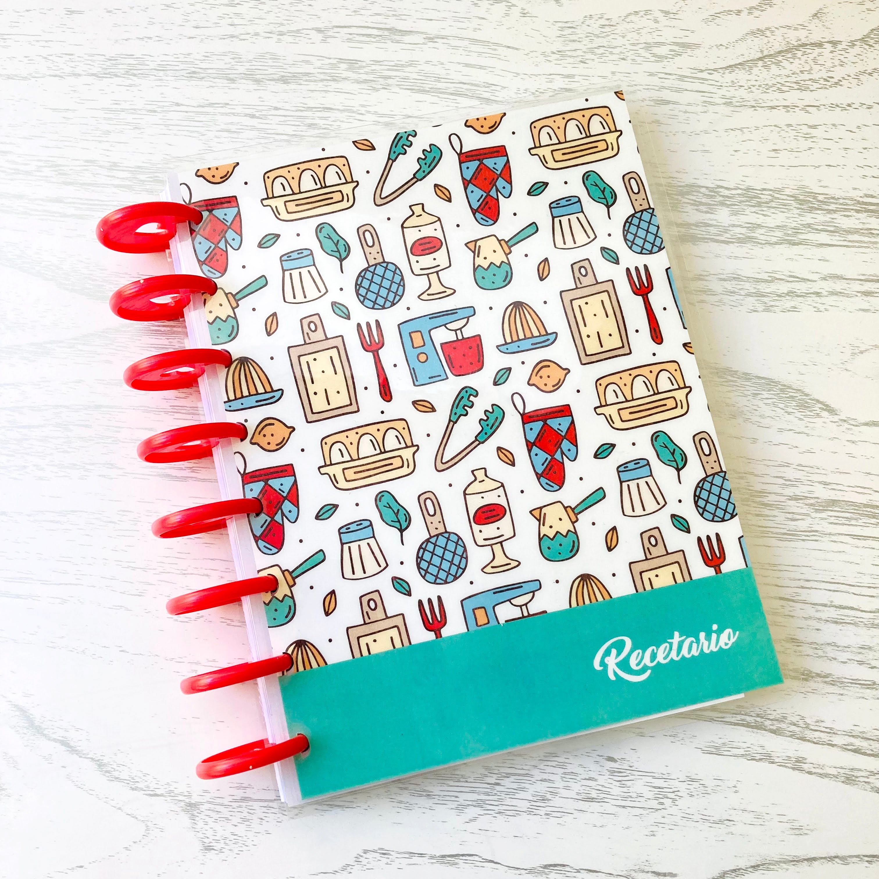 Box Recetas: Recetario, Menú Semanal, Stickers, Separadores y Bolsa