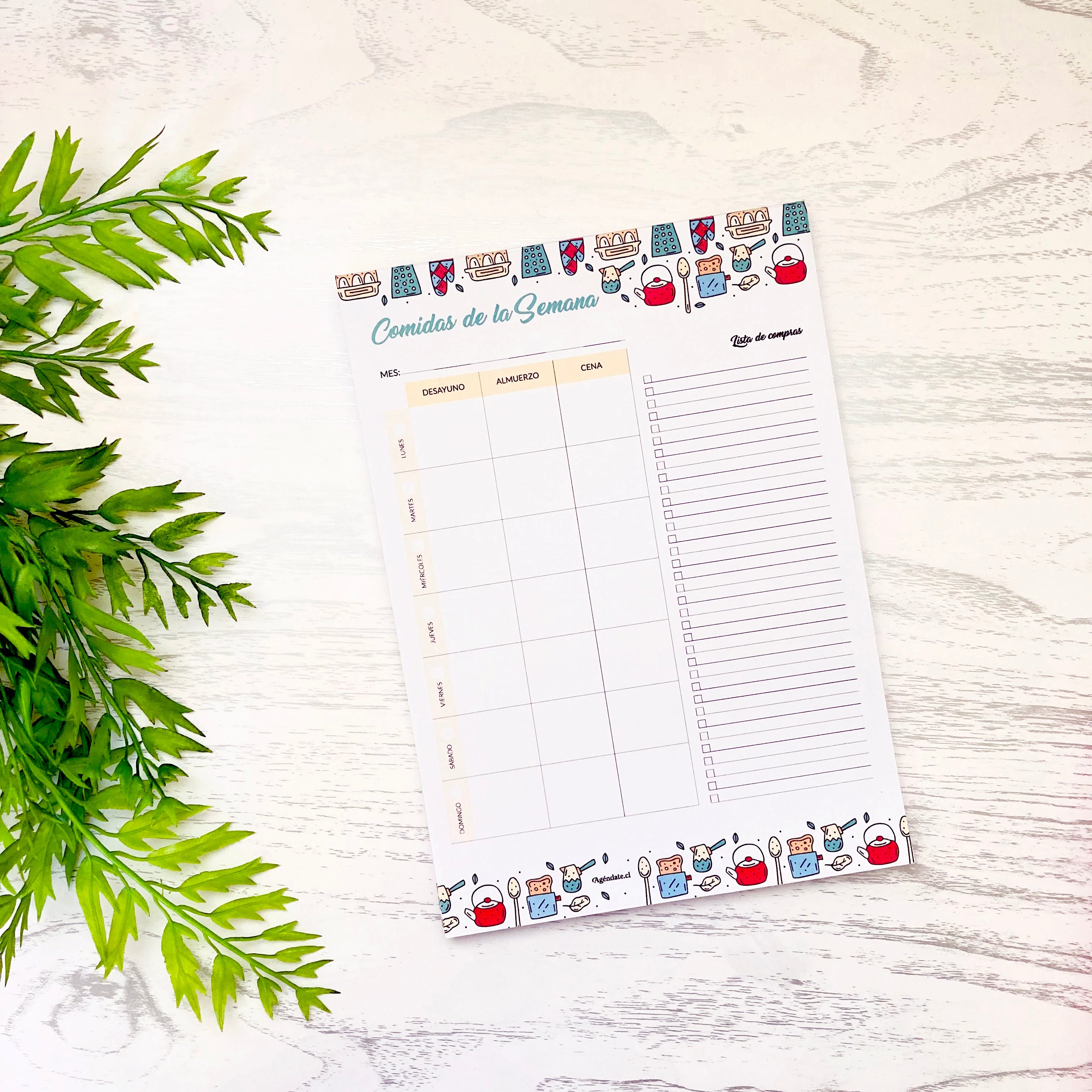 Box Recetas: Recetario, Menú Semanal, Stickers, Separadores y Bolsa