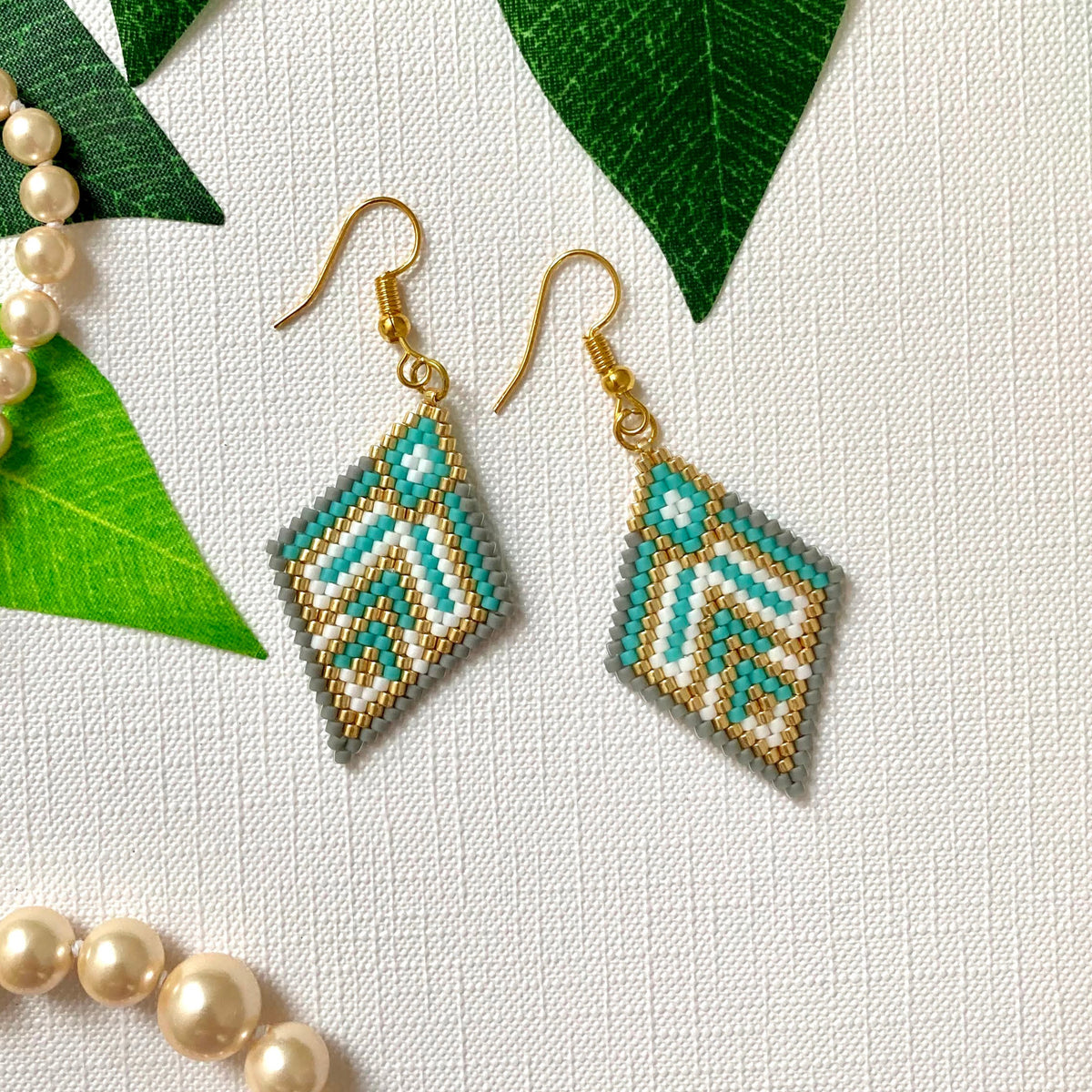 Aros Colección Boho - Verde/Dorado